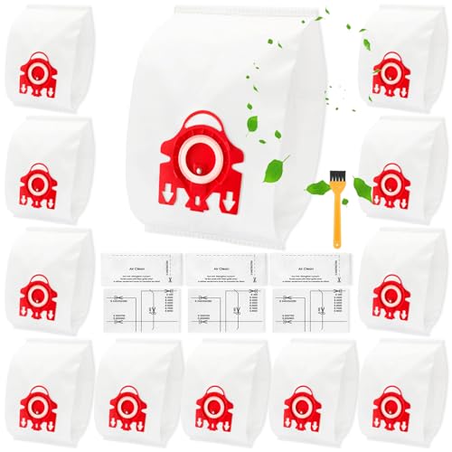 12 Pack Vacuum Cleaner Bags for Miele FJM Vacuum Cleaner Compatible with Miele GN 3D Airclean Efficiency Dust Bag Complete C1 Compact C1 C2 S290 S500 S4000 and S6000 Series12Bags6Filters1Brush 0 belly baby and beyond