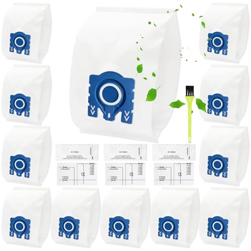 12 Pack Vacuum Cleaner Bags for Miele GN Vacuum Cleaner Compatible with Miele GN 3D Airclean Efficiency Dust Bag Classic C1 Complete C2 C3 S800 S2000 S5000 and S8000 Series12Bags6Filters1Brush 0 belly baby and beyond