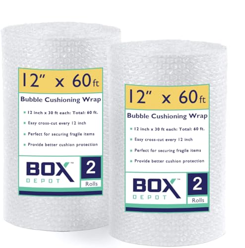 12 inch x 60 ft bubble cushioning wrap perforated bubble roll cushioning for moving shipping extra thick cushioning for fragile items 2 rolls 0 belly baby and beyond