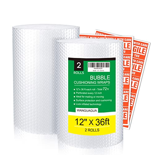 2 Pack 12 Inch x 72 ft Total Bubble Packing Wrap For Moving Boxes Shipping Cushioning Supplies Perforated Every 12 0 belly baby and beyond