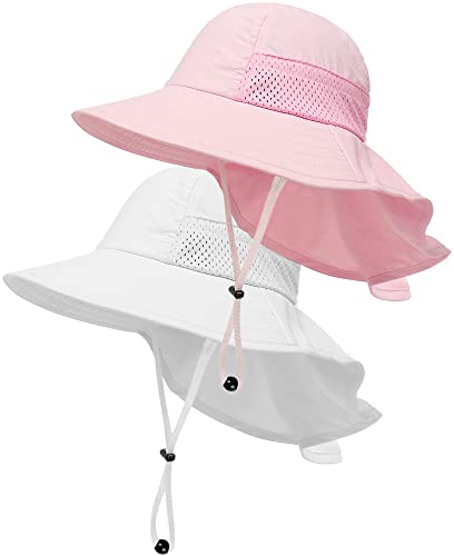 2 Pack Toddler Baby Sun Hat Kids Summer UPF 50 for Boys Girls Adjustable Beach Hats with Bucket Wide Brim Age 1 7 Years 0 belly baby and beyond