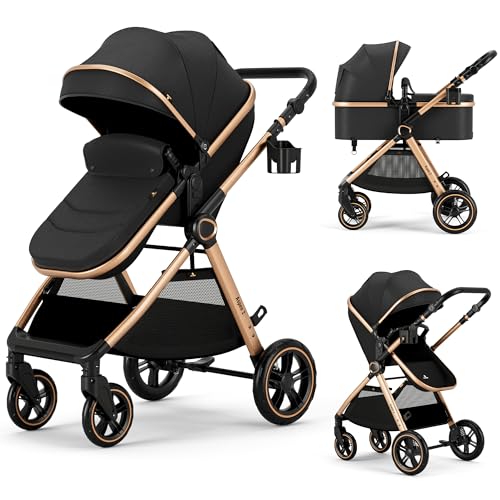 2 in 1 Baby Stroller Convertible Bassinet Pushchair for Infants and Newborns 0 36 Months 0 belly baby and beyond