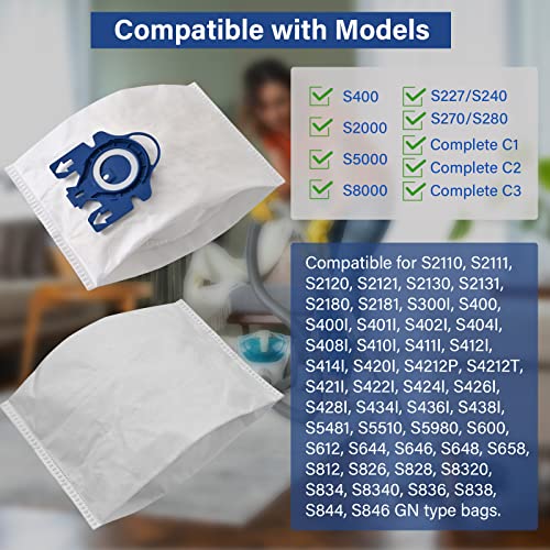 20 Pack 3D Airclean GN Vacuum Cleaner BagsReplacement for Miele Classic C1Complete C1C2C3 S227 S240 S270 S400 S400i S456i S2 S5 S8 Series Vacuum with 6 Motor Protection Filters6 AirClean Filters 0 0 belly baby and beyond
