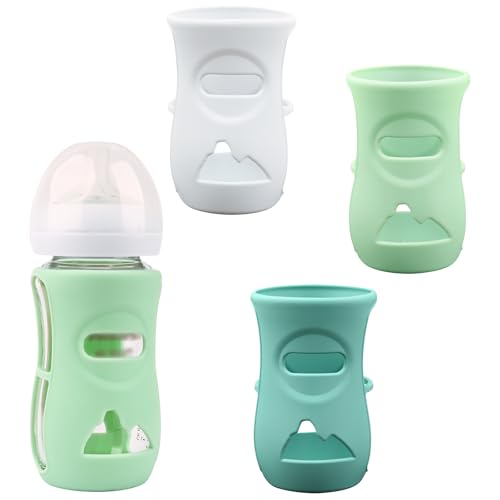 3 Pack Silicone Sleeves for Avent Natural Glass Baby Bottles Anti Breakage Baby Bottle Holder Compatible Philips Avent Glass Natural Baby Bottle 8 oz BPA Free 0 belly baby and beyond