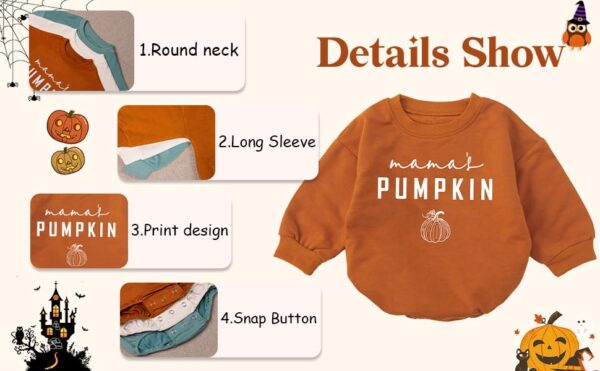 3Pcs Little Pumpkin Baby Romper Pumpkin Baby Outfit Baby Pumpkin Bodysuit 0 3 belly baby and beyond
