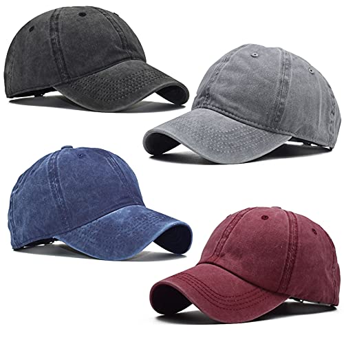 4 Pieces Toddler Baseball Hat Kid Toddler Baseball Cap Washed Cotton Washed Adjustable Caps Hats for Toddler Boys Girls 0 belly baby and beyond