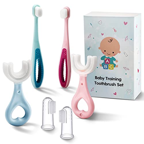 6 in 1 Baby Training Toothbrush Set Infant to Toddler Toothbrush Oral Care Toothbrush Food Grade SiliconeExtra Soft BristlesPerfect for 61224 Months 0 belly baby and beyond