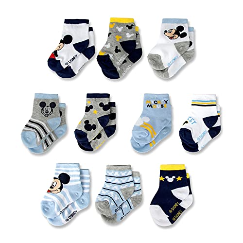 ABG Accessories Girls Boys Minnie Mickey Mouse Baby Shark Justice League 10 Pack Infant Sock 0 24 Months 0 belly baby and beyond