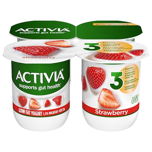 ACTIVIA Probiotic Low fat Yogurt Strawberry Non GMO Project Verified Multi Pack 4 Oz 4 Count 0 belly baby and beyond