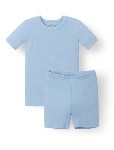 AVAUMA Toddler Short Pajamas Set 6M 10 Years Baby Boys Girls Kids Snug fit Ribbed Sleepwear pjs for Daily Life Style 0 belly baby and beyond