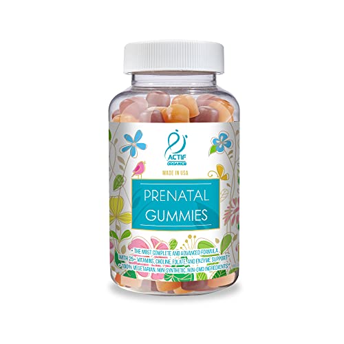 Actif Prenatal Gummies with 25 Organic Vitamins and Organic Herbal Blend Non GMO 100 Vegetarian 90 Count Made in USA 0 belly baby and beyond