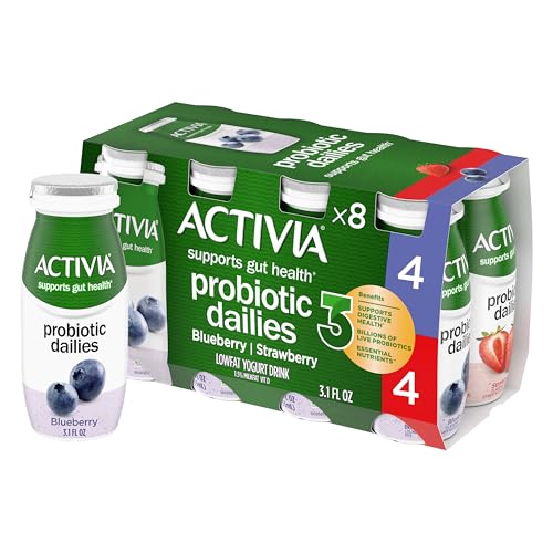 Activia Probiotic Dailies Strawberry and Blueberry Lowfat Yogurt Drinks Delicious Daily Probiotic Yogurt Drinks to Help Support Gut Health 8 Ct 31 FL OZ 0 belly baby and beyond