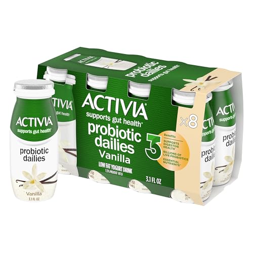 Activia Probiotic Dailies Vanilla Lowfat Yogurt Drinks Delicious Daily Probiotic Yogurt Smoothie Drinks to Help Support Gut Health 8 Ct 31 FL OZ 0 belly baby and beyond