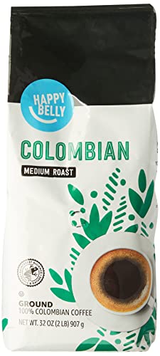 Amazon Brand Happy Belly Colombian Ground Coffee Medium Roast 2 pound Pack of 1 0 belly baby and beyond