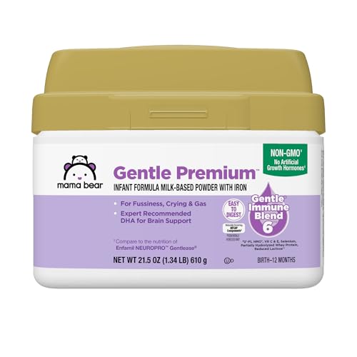 Amazon Brand Mama Bear Gentle Premium Baby Formula Powder DHA for Brain Support Gentle Immune Blend 6 2FL HMO For Fusiness Crying Gas 215 oz 134 pound Pack of 1 0 belly baby and beyond