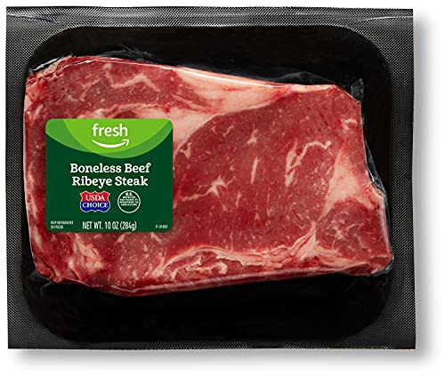 Amazon Fresh Brand Beef Ribeye Steak Boneless USDA Choice 10 oz 0 belly baby and beyond