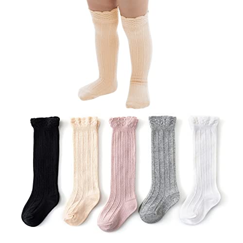 American Trends Baby Knee High Socks Girls Tube Long Socks Boys Newborn Infants Toddlers Ruffled Socks 0 belly baby and beyond