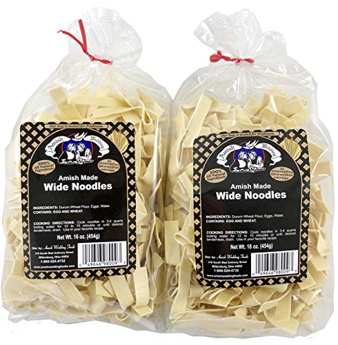 Amish Wedding Foods Wide Noodles 16 Ounce Bags No Preservatives Pack of 2 0 belly baby and beyond