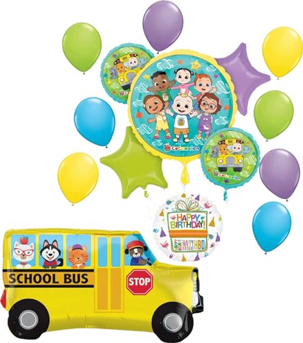Anagram Cocomelon Birthday School Bus Party Supplies Foil and Latex Balloon Bouquet Decorations BQ4186 0 belly baby and beyond