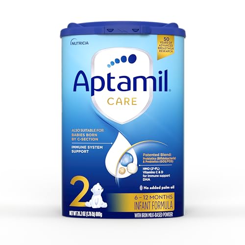 Aptamil Care Stage 2 Milk Based Powder Infant Formula for 6 Months Also for C section born babies with DHA ARA Omega 3 6 Prebiotics Contains No Palm Oil 282 Ounces Packaging May Vary 0 belly baby and beyond