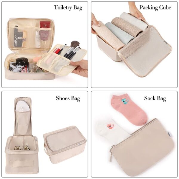 BAGAIL 8 Set Packing Cubes Luggage Packing Organizers for Travel Accessories Cream 0 1 belly baby and beyond