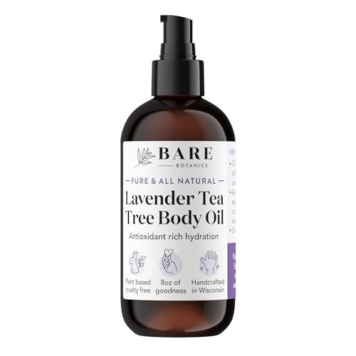 BARE BOTANICS 8oz Lavender Tea Tree Body Oil 100 Natural Body Oil for Skin Perfect for Moisturizing Body Skin Nails Hair Vegan Cruelty Free 0 belly baby and beyond