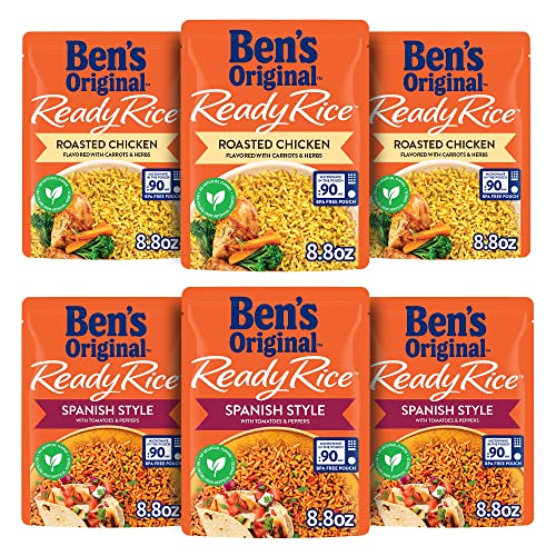 BENS ORIGINAL Ready Rice Roasted Chicken and Spanish Style Flavored Rice Variety Pack Easy Dinner Sides 88 OZ Pouch Pack of 6 0 belly baby and beyond