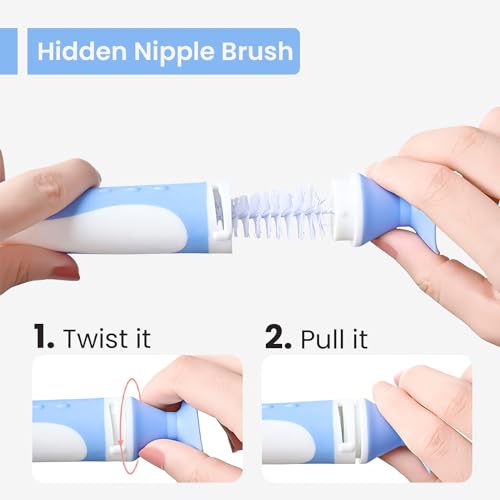Baby Bottle Brush 4 in 1 Bottle Cleaner Brush Set with 1P Nylon Bottle Brush Cleaner 1P Bottle Cap Brushes 2P Straw Brushes Bottle Brush with Nipple Cleaner and Suction Cup BPA FreeGreen 0 2 belly baby and beyond