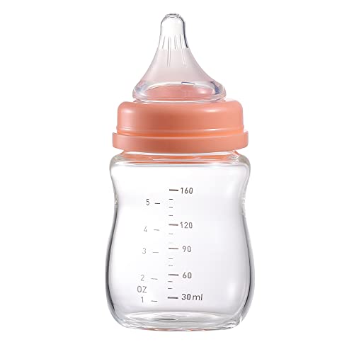 Baby Bottle Glass Natural Anti Colic Bottles Closer to Breastfeeding for Newborn Babies Infant 0M 6Oz 0 belly baby and beyond
