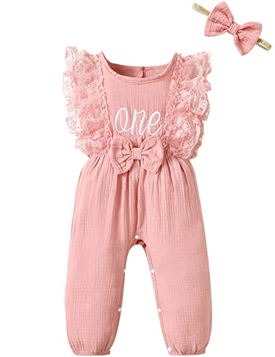 Baby Girl First Birthday Outfit One Year Old Birthday Clothes 1st Birthday Romper 0 belly baby and beyond