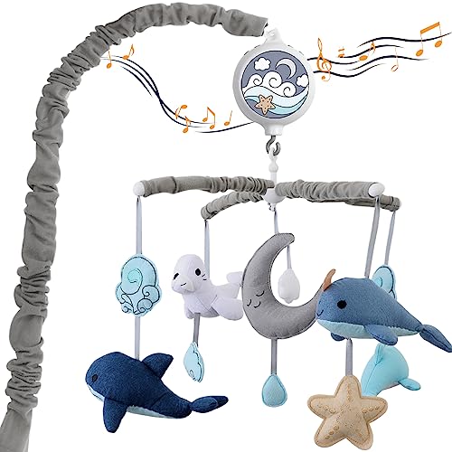 Baby Mobile for CribACRABROS Crib Mobile for Boys Girls35 Lullabies Digital Musical BoxWoodland Nursery Decor ToysOcean Animals 0 belly baby and beyond