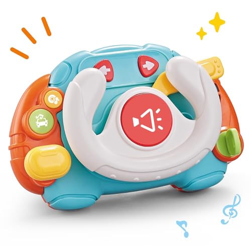 Baby Montessori Sensory Learning Travel Activities Toys with Sound Light Baby Steering Wheel Music Toys for Babies 6 9 12 18 Months Infant Newborn Shower Gifts for Toddlers 1 3 Year Old Boys Girls 0 belly baby and beyond