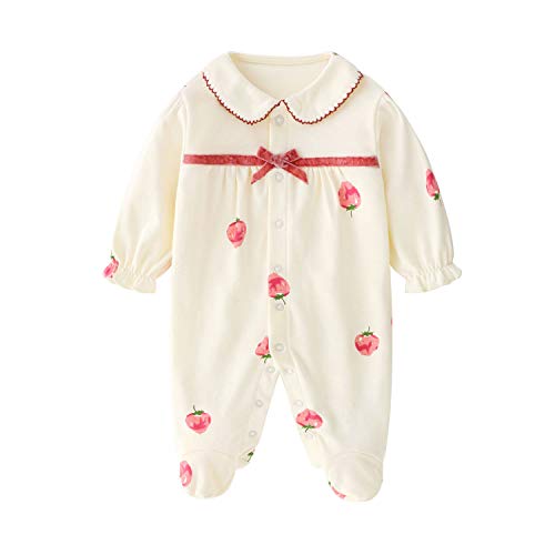 Baby One Piece Romper Soft Cotton Sleepwear Footed Jumpsuit for 0 12 Month Infant 0 belly baby and beyond
