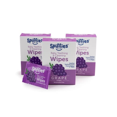 Baby Oral Care Tooth Wipes Gum Teeth Wipe Tissues for Teething Relief Cleaning Infant Toddler Teeth Baby Tooth Wipes wXylitol for Ages 0 12 Months Up Grape 20 Count 3 Pack 0 belly baby and beyond