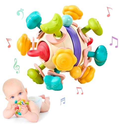 Baby Sensory Toys Teething Montessori Toys for Babies Infant Teethers Toys Baby Rattle Chew Toys 0 3 6 12 to 18 Months Gifts for Newborn Boys Girls Toddler Travel Learning Educational Toys 0 belly baby and beyond