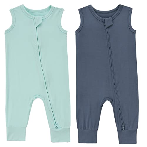 Baby Sleeveless Romper Zipper Toddler Summer Jumpsuit Rayon Outfits Infant Footless Pajamas 0 24m 0 belly baby and beyond