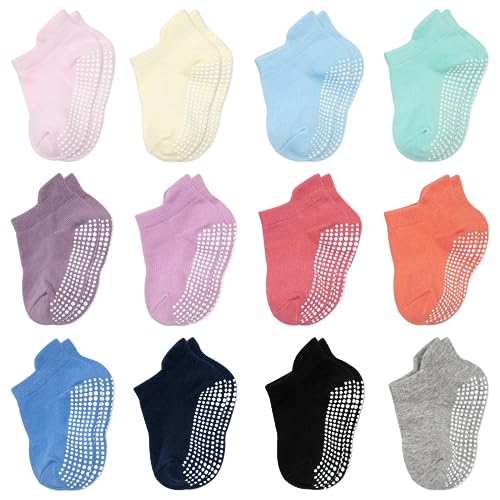 Baby Socks Toddler Socks Non Slip Grip Ankle Socks with Non Skid Soles 12 Pack for 6 12 Months 1 3 Years Baby Socks 0 belly baby and beyond