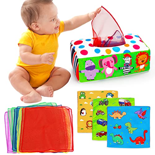 Baby Toys 3 4 5 6 7 8 9 12 Month Old Montessori Tissue Box Toys for Babies Infants 0 6 6 12 Months Sensory Educational Crinkle Toy Developmental Easter Treat Gift for 1 2 Year Old Boys Girls Toddlers 0 belly baby and beyond