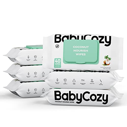 Baby Wipes Cleansing Moisturizing 2 in 1 Babycozy Sensitive 100 Plant Fiber Biodegradable Hypoallergenic Baby Coconut Wipes Moisturize Every Cleanse 240 cnt 6 pack 0 belly baby and beyond