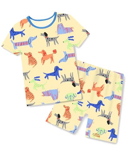 Bamboo Viscose Toddler Animal Pajamas Boys Girls Kids Cool Short Summer 2 8Y Snug fit Pjs Set 2pcs 0 belly baby and beyond