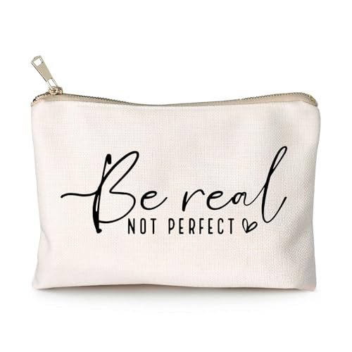 Be Real Not Perfect Makeup Case Worthy Scripture Inspirational Quote Gift Perfectly Imperfect Travel Bag Positive Motivational Self Love Gift Sister Gift Toiletry Bag 0 belly baby and beyond