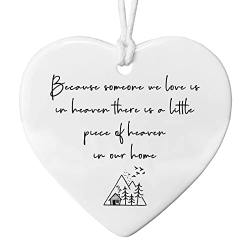 Because Someone We Love is in Heaven In Memory Gift Memorial Gift Remembrance Gift Memorial Heart Hanging Porcelain Hanging Heart Gift Bereavement Gift for Loss of Loved One Sympathy Gift 0 belly baby and beyond