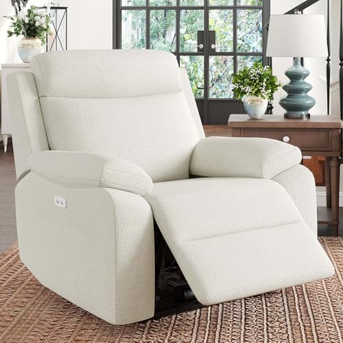 Belffin Beige Recliner Chair for Reading Fabric Metal Oversized Electric Reclining Living Room 0 belly baby and beyond