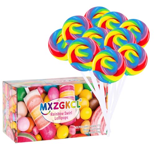 Big Size 12 Pack Swirl Lollipop Rainbow Twist and Swirl Lollipops Individually Wrapped Bulk Kids Lollipops Candy for Birthday Net 17g Mixed Fruit Flavor 0 belly baby and beyond