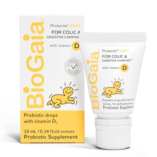 BioGaia Baby Probiotic Drops Colic Gas Relief Vitamin D 50 Day Supply Safe for Newborns Reduces Crying Fussing Colic Gas Spit ups Constipation No allergens dairy or soy 0 belly baby and beyond