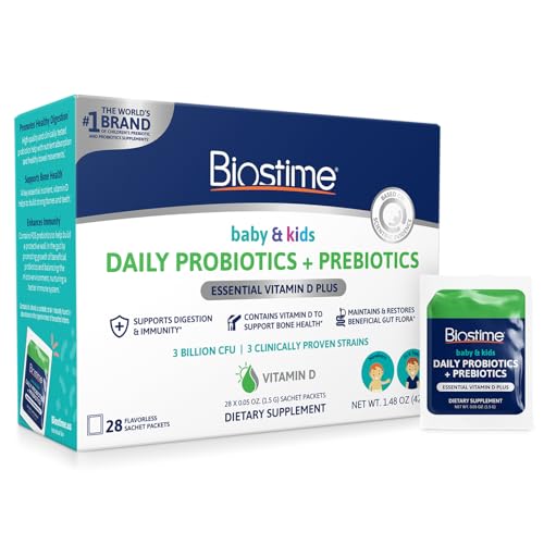 Biostime Infant Baby Toddler Kids Probiotic Prebiotic with Vitamin D Baby Probiotic Powder Kids Immune Support Constipation Relief for Babies Supports Digestion Gas Relief 30 Packets 0 belly baby and beyond