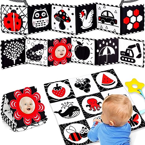 Black and White High Contrast Baby Toys 0 6 Months Montessori Tummy Time Toys Sensory Crinkle Toys for Baby Newborn Infant 0 3 3 6 Months Soft Cloth Books Carseat Toys for Baby Boy Girl Gifts 0 belly baby and beyond