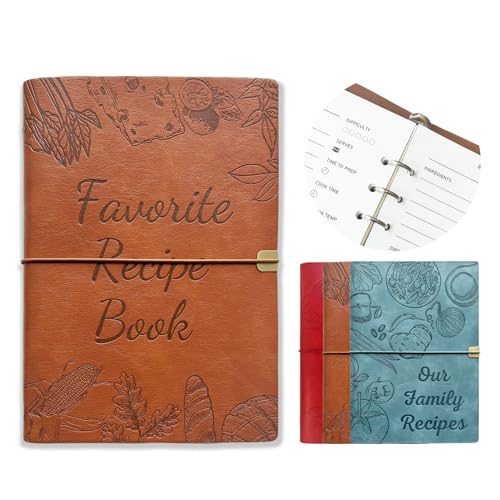 Blank Recipe Book To Write In Your Own Recipes56 X 82 Recipe Ring Binder with PU Leather CoverRecipe Journal with 160 Recipes brown 0 belly baby and beyond