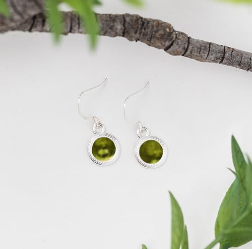 Bottled Up Designs Handmade Color Dot Earrings Sterling Silver Eco Friendly Recycled Vintage Bottles Made in USA Birthday Gifts Mothers Day Women Anniversary Olive Wine Bottle 0 1 belly baby and beyond