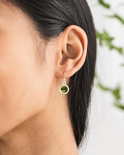 Bottled Up Designs Handmade Color Dot Earrings Sterling Silver Eco Friendly Recycled Vintage Bottles Made in USA Birthday Gifts Mothers Day Women Anniversary Olive Wine Bottle 0 3 belly baby and beyond